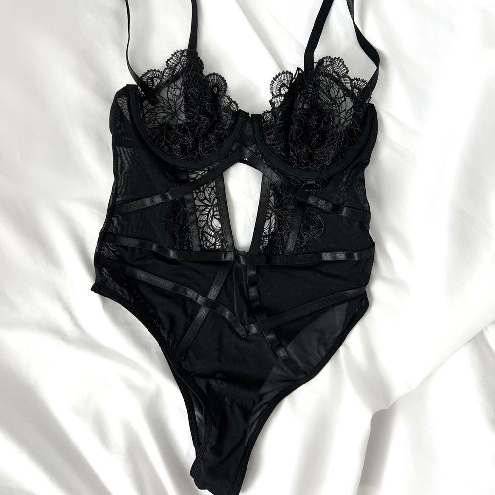 Elegant Black Lace Bodysuit